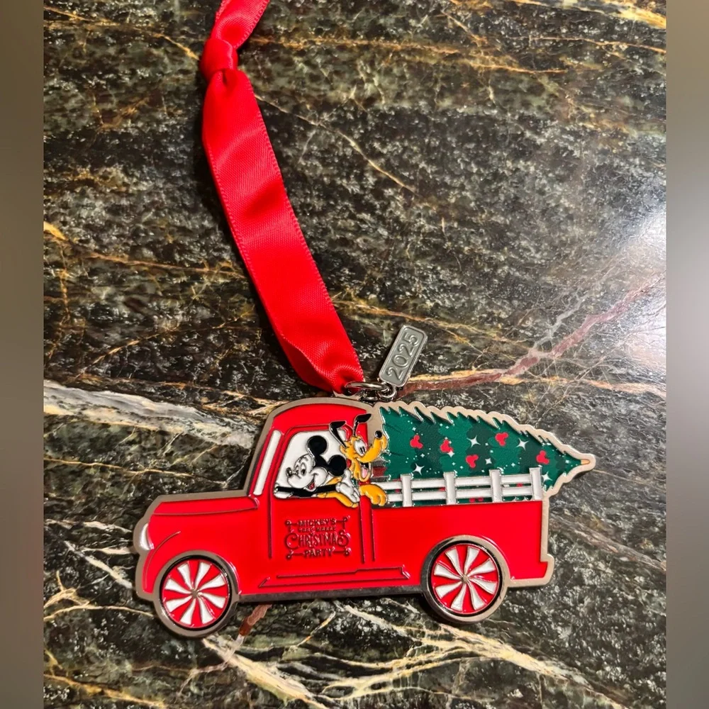 Disney 2025 Mickey’s Very Merry Christmas Party Truck Ornament Mickey Pluto